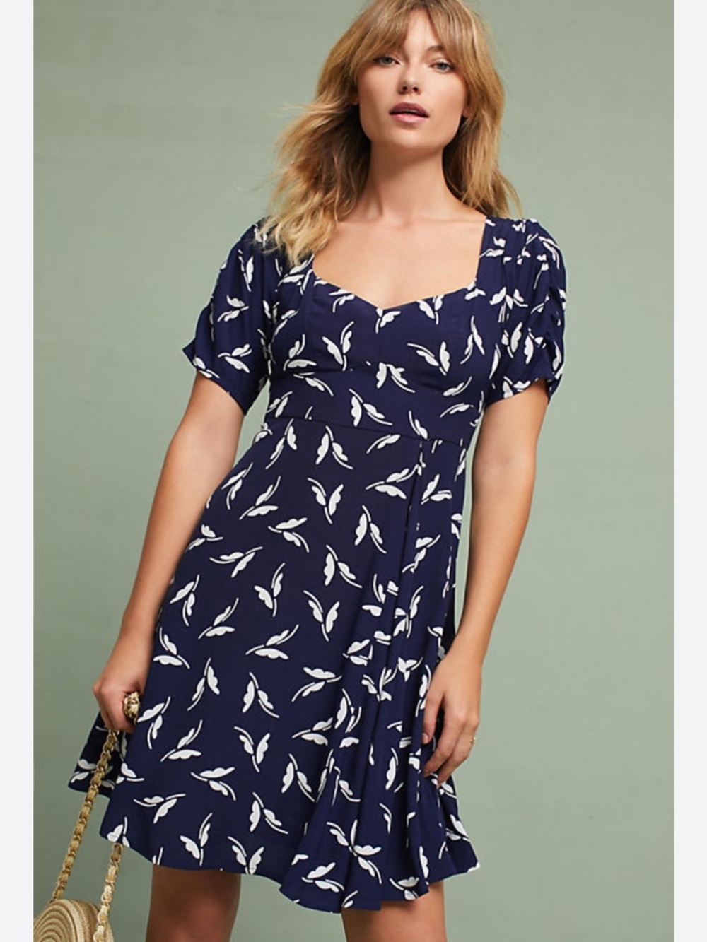 Anthropologie Maeve Fern Ruched dress size 6